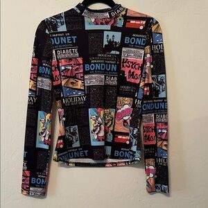 Colorful Comic Graphic Print Top